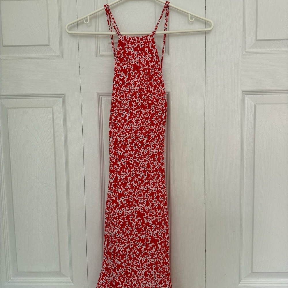 Zara Red and White Floral Mini Dress